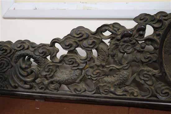 A Chinese hardwood carving W.117cm